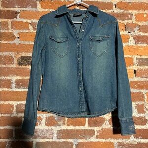 Vintage Harley Davidson Denim Top